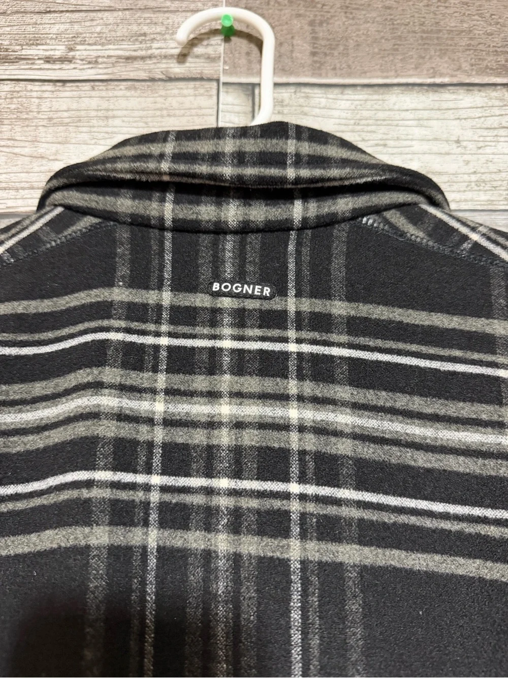 BOGNER Plaid Full Zip Jacket Women’s M Black Gray Made In USA Fleece
